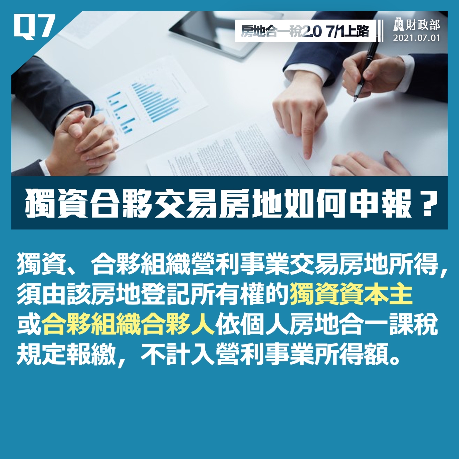 獨資合夥交易房地如何申報